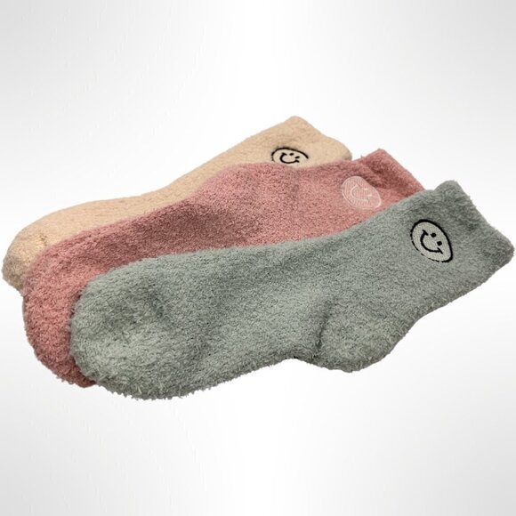 Accessories - Smiley Socks - Pink - Ivory - Blue/Gray